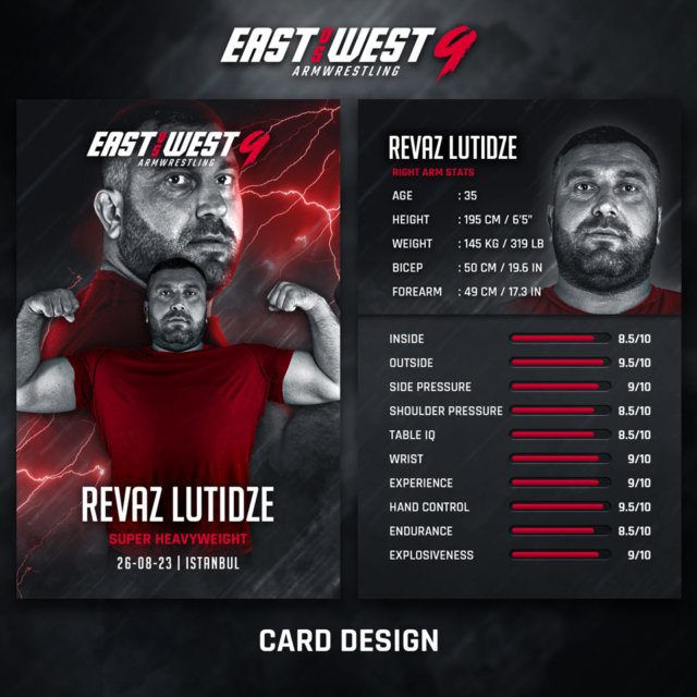 East vs West 9 Signed Trading Cards East vs West Armwrestling